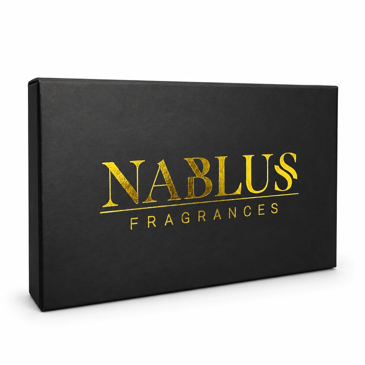 Nablus svarta presentbox med guldfärgad logotyp